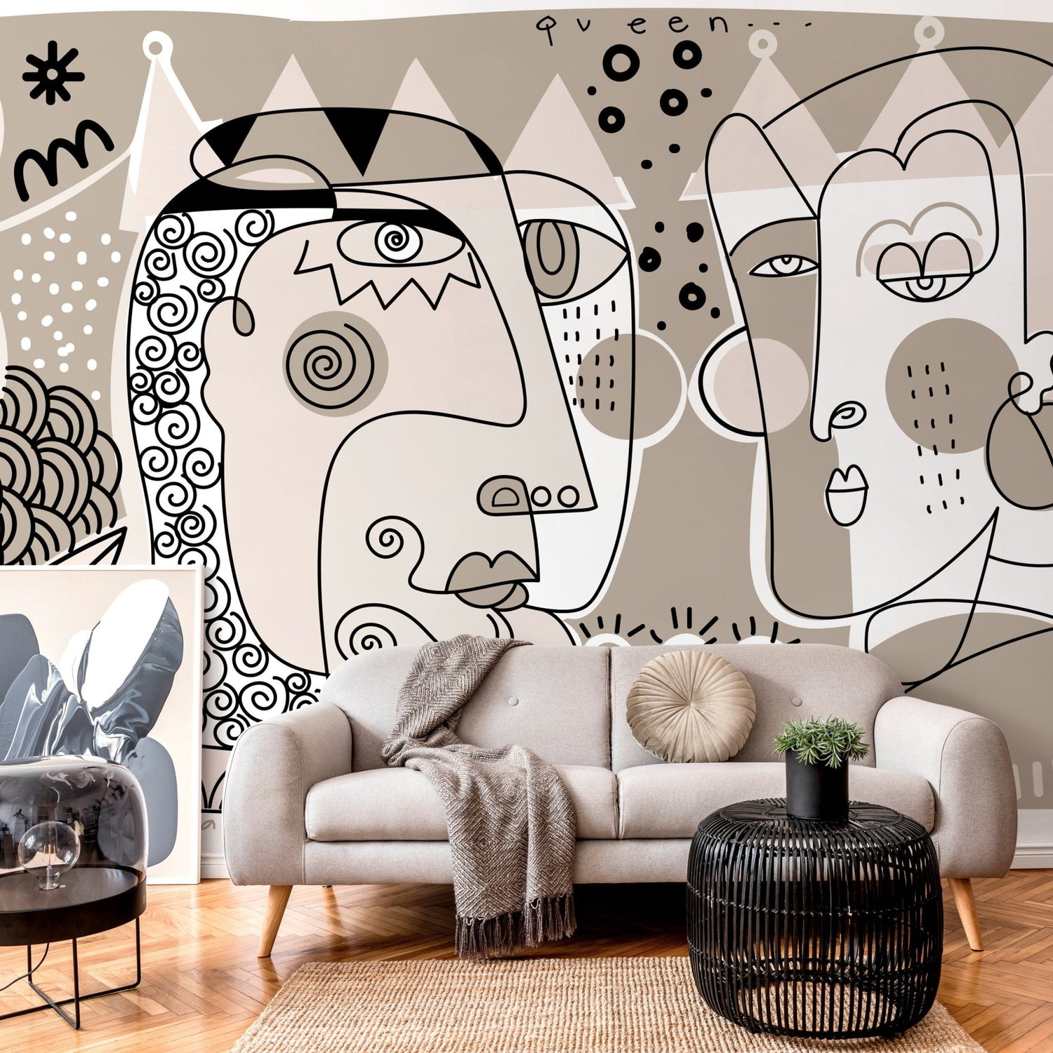 Abstract Faces Wallpaper - D583 - WallTrend