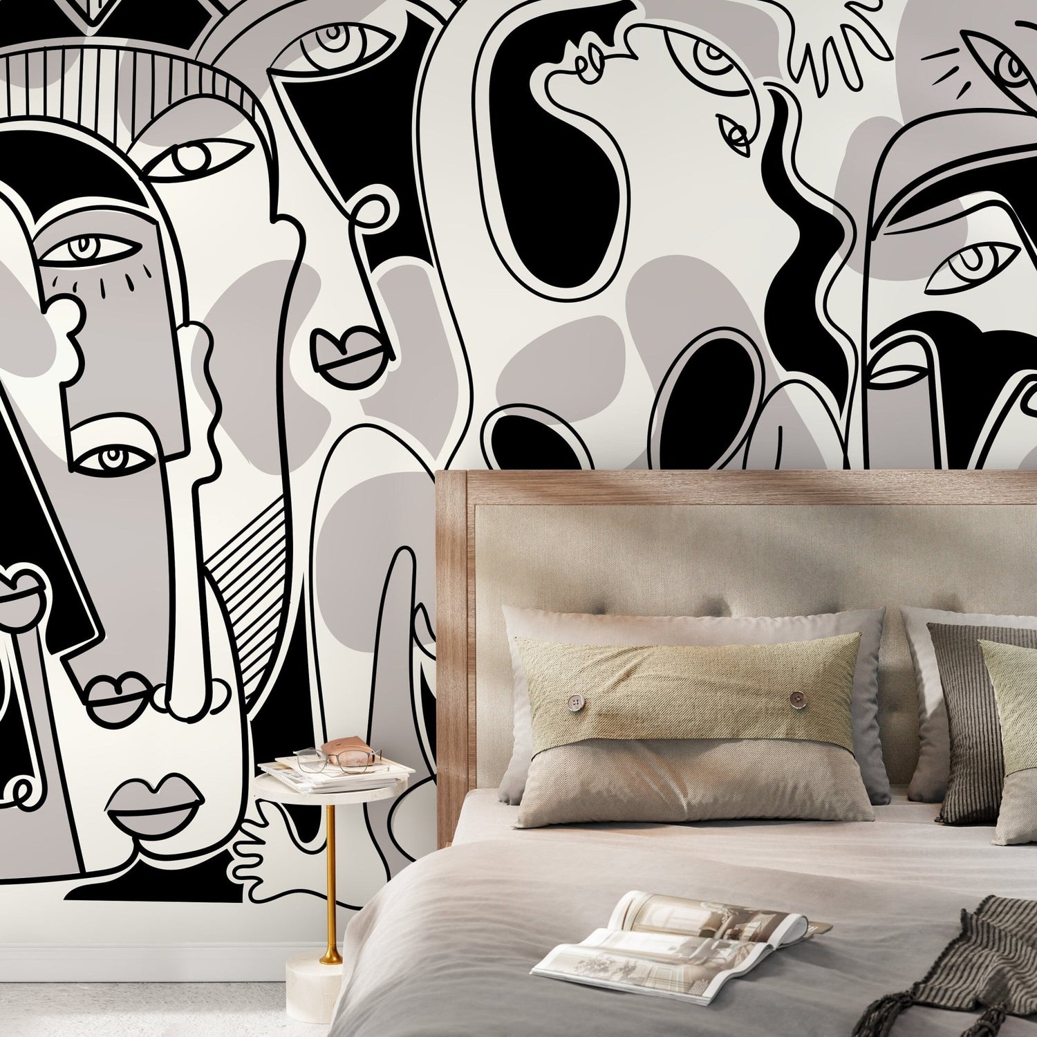 Abstract Faces Wallpaper - D588 - WallTrend