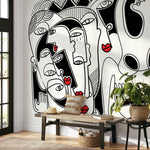 Abstract Faces Wallpaper - D589 - WallTrend