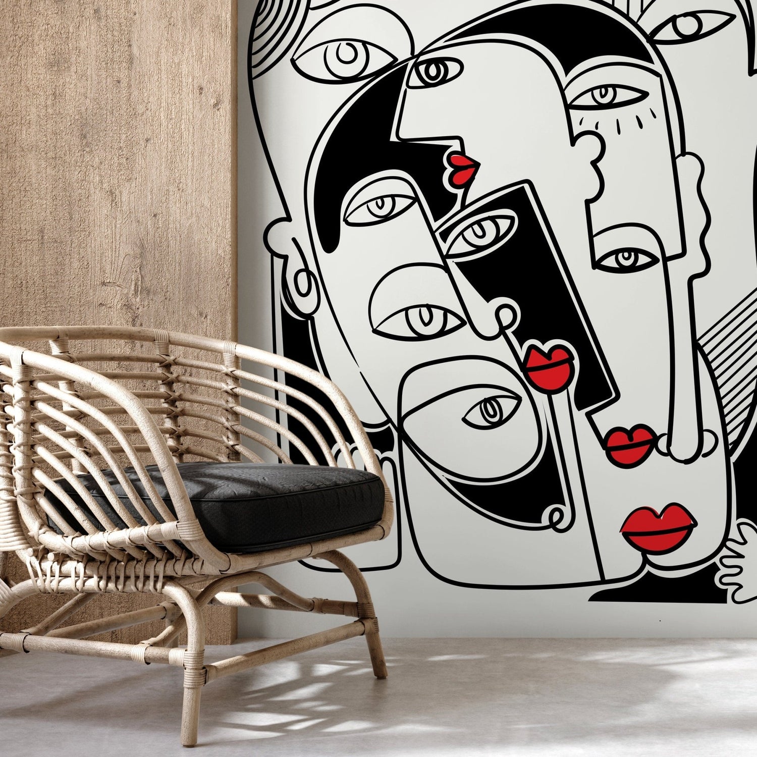 Abstract Faces Wallpaper - D589 - WallTrend