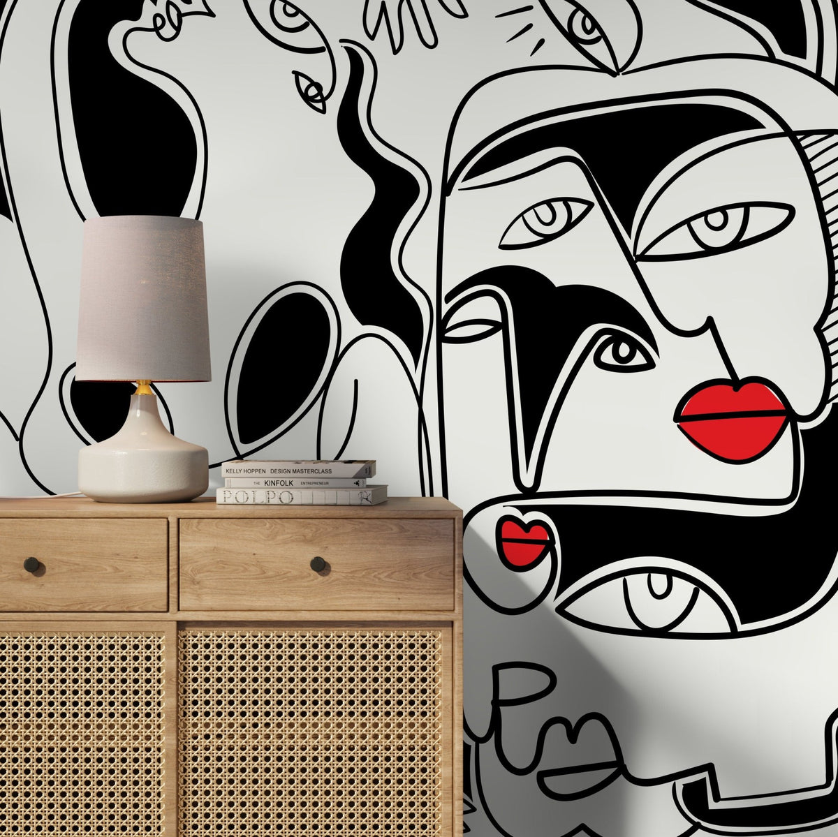 Abstract Faces Wallpaper - D589 - WallTrend