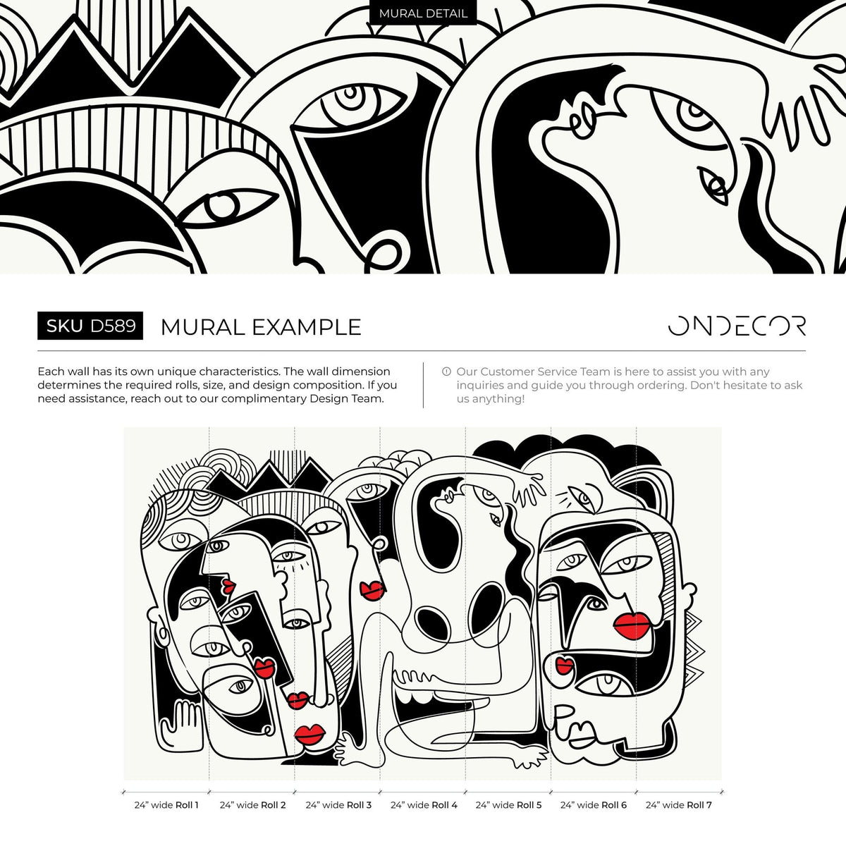 Abstract Faces Wallpaper - D589 - WallTrend