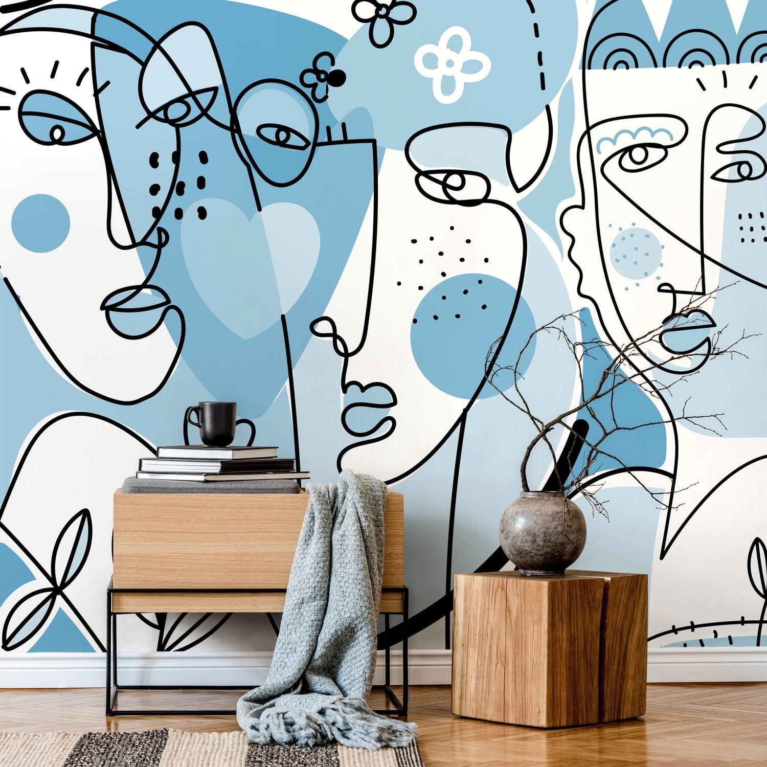 Abstract Faces Wallpaper - D606 - WallTrend