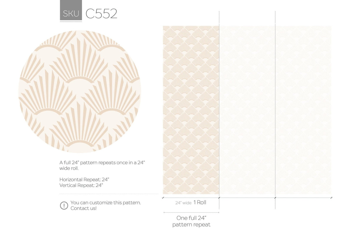 Abstract Fan Pattern Wallpaper - C552 - WallTrend