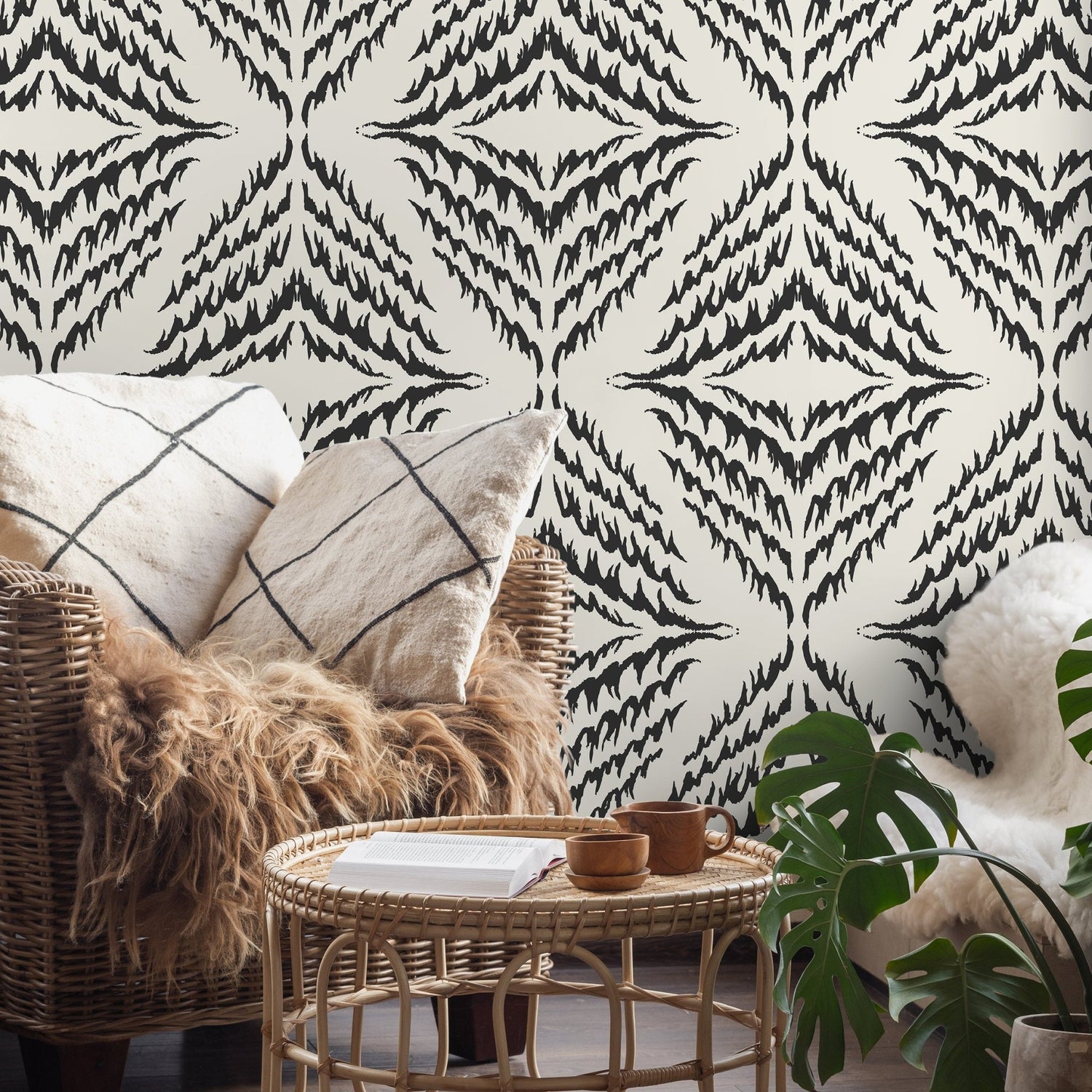 Abstract Feathered Elegance Wallpaper - C504 - WallTrend