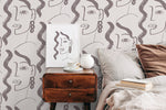 Abstract Feminine Faces Wallpaper - C093 - WallTrend