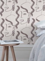 Abstract Feminine Faces Wallpaper - C093 - WallTrend