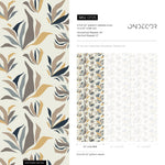 Abstract Floral and Leaf Wallpaper Modern Wallpaper Peel and Stick and Traditional Wallpaper - D725 - WallTrend