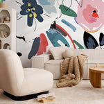 Abstract Floral Artwork Wallpaper - B668 - WallTrend