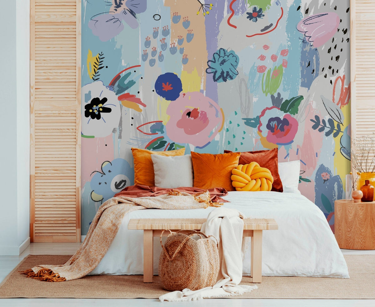 Abstract Floral Bliss Wallpaper - B483 - WallTrend