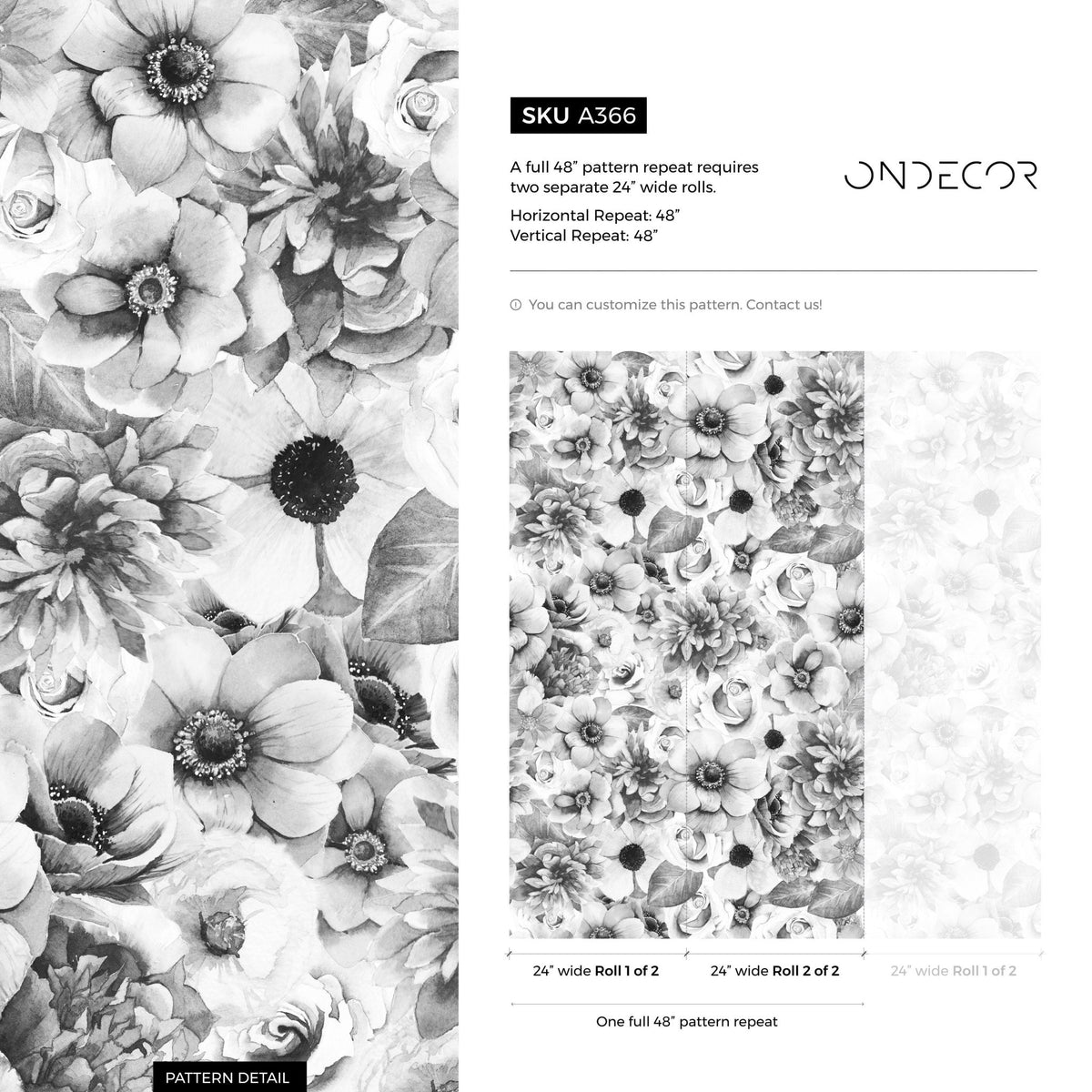 Abstract Floral Elegance Wallpaper - A366 - WallTrend