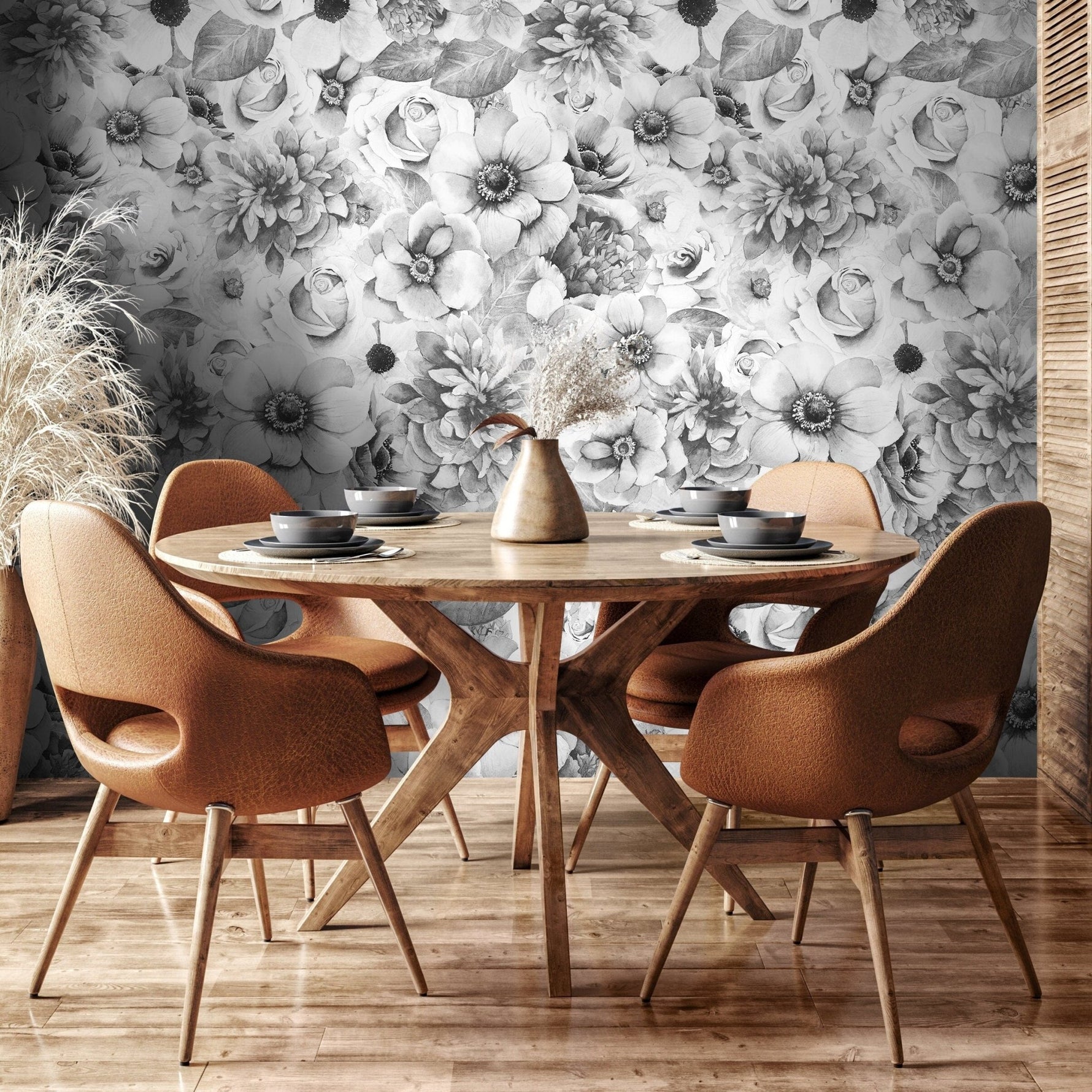 Abstract Floral Elegance Wallpaper - A366 - WallTrend