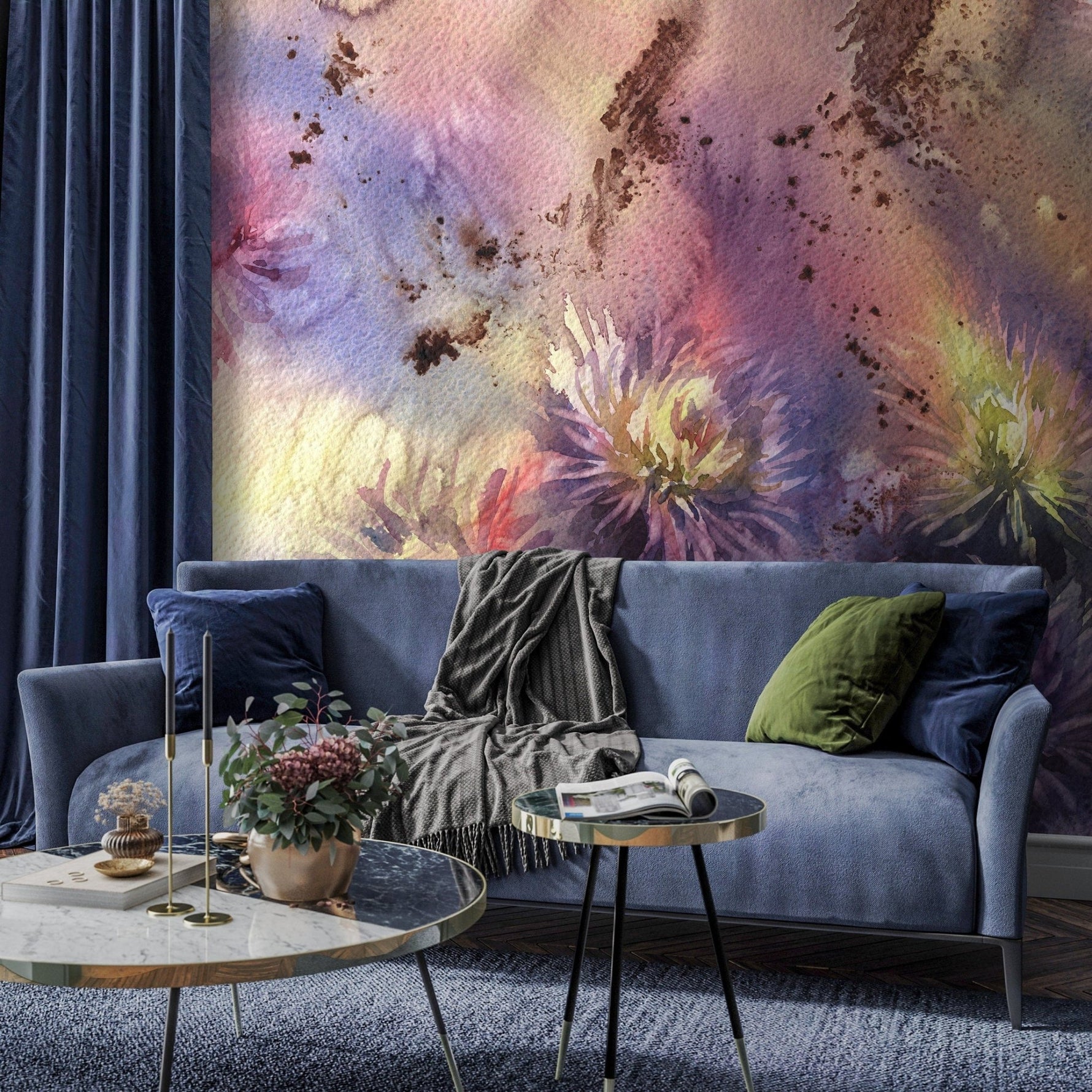 Abstract Floral Explosion Wallpaper - A313 - WallTrend