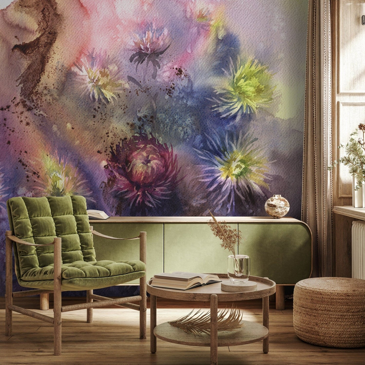 Abstract Floral Explosion Wallpaper - A313 - WallTrend