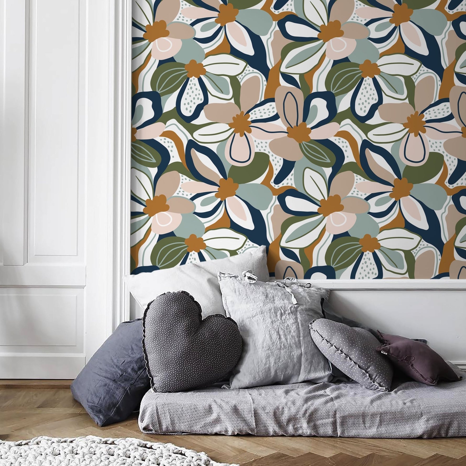 Abstract Floral Harmony Wallpaper - D657 - WallTrend