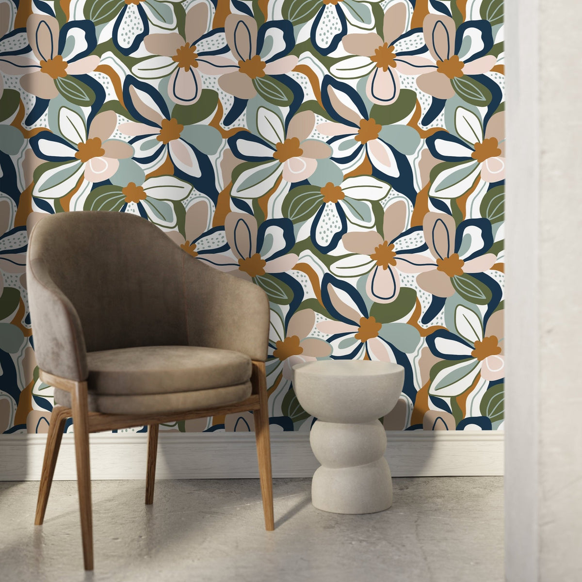 Abstract Floral Harmony Wallpaper - D657 - WallTrend