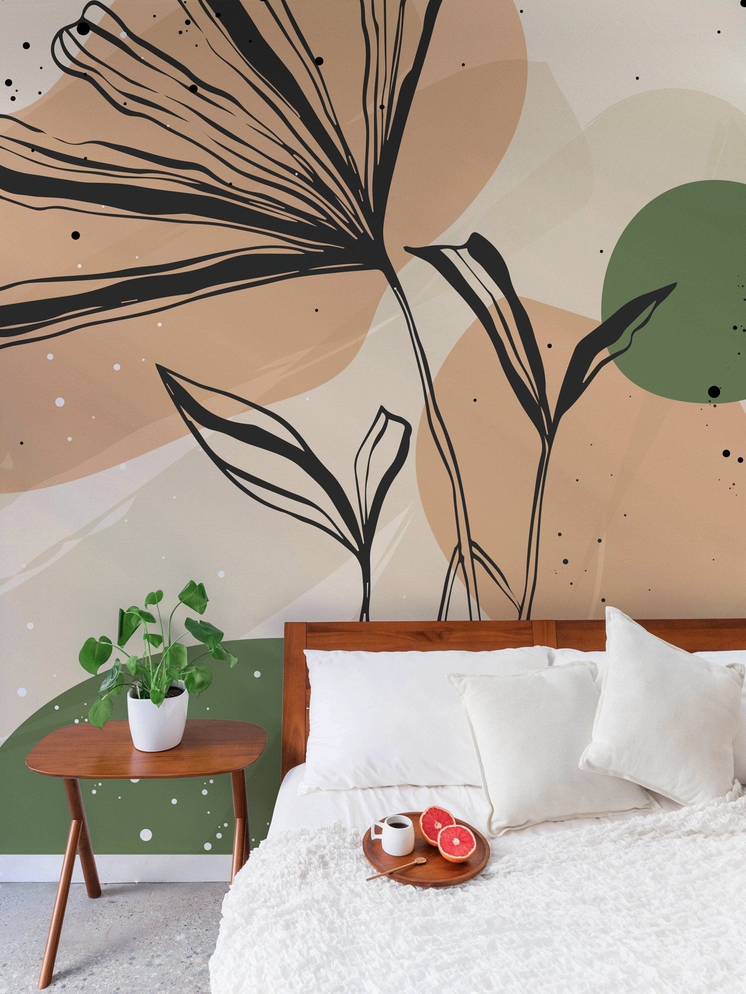 Abstract Floral Illustration Wallpaper - B955 - WallTrend