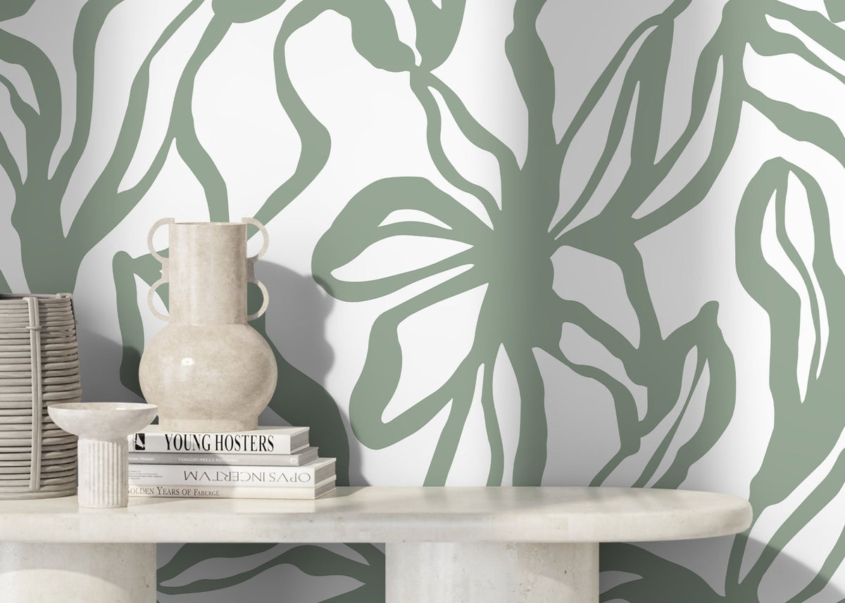 Abstract Floral Silhouette Wallpaper - D288 - WallTrend