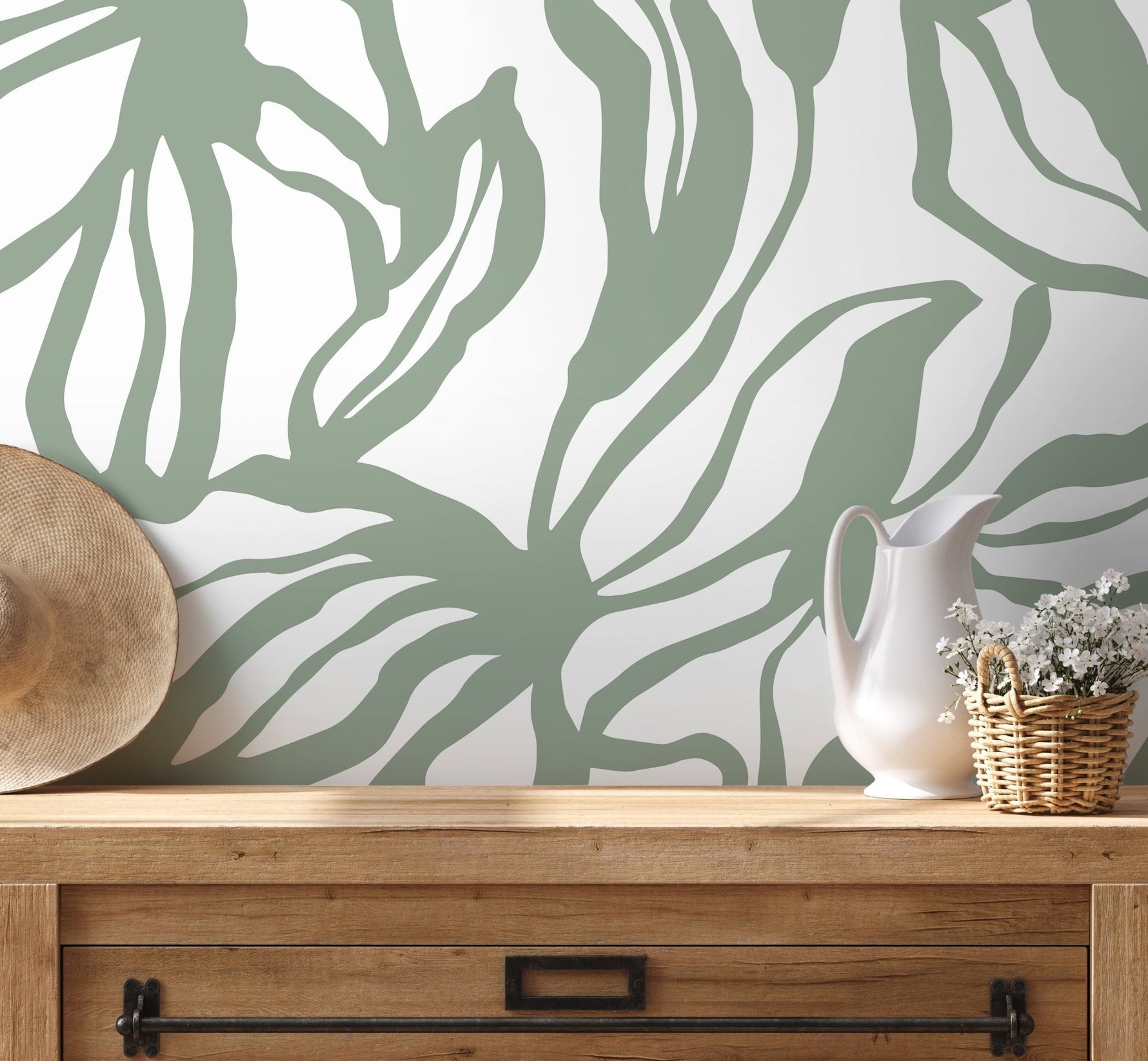 Abstract Floral Silhouette Wallpaper - D288 - WallTrend