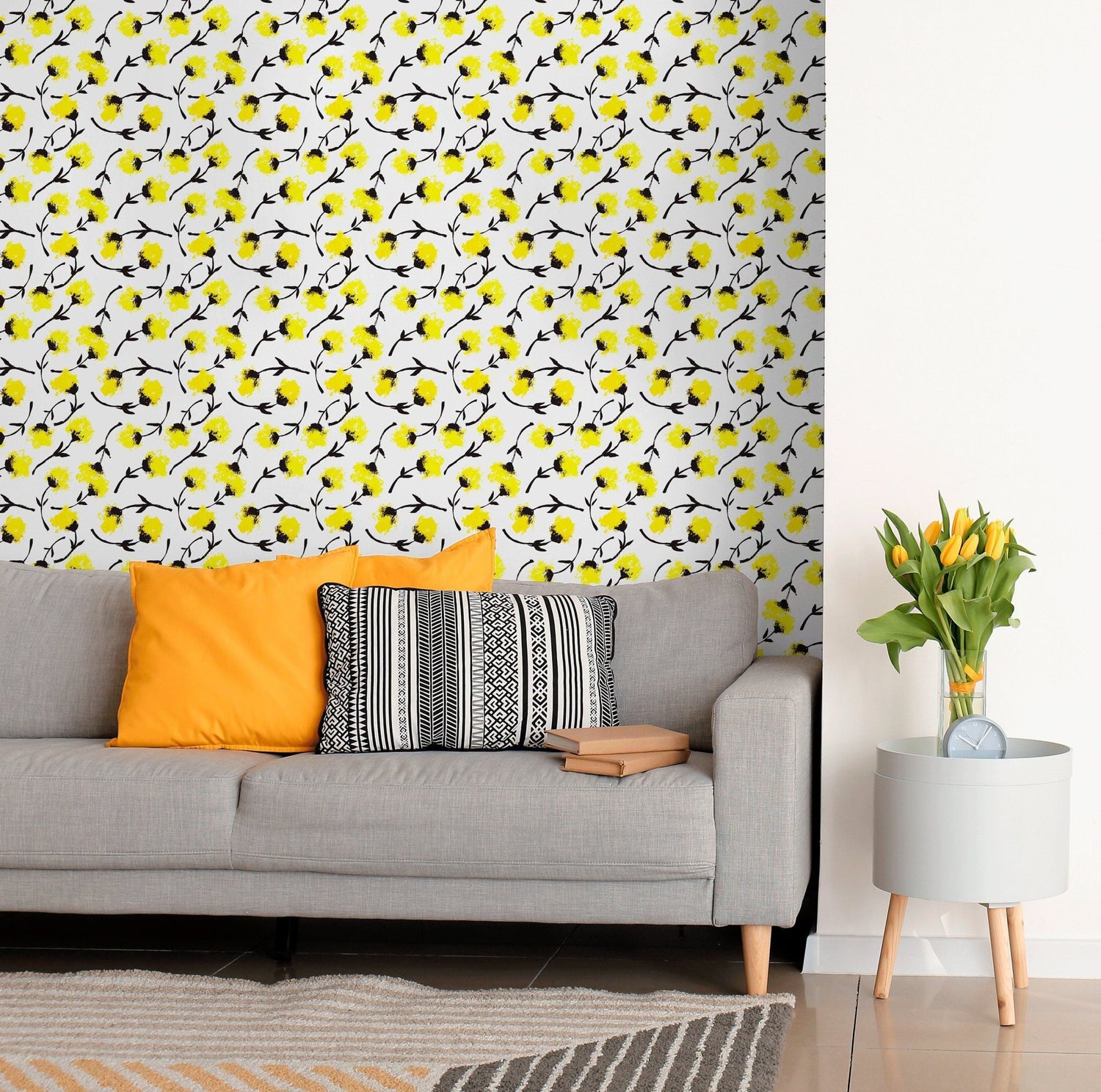 Abstract Floral Splash Wallpaper - B606 - WallTrend