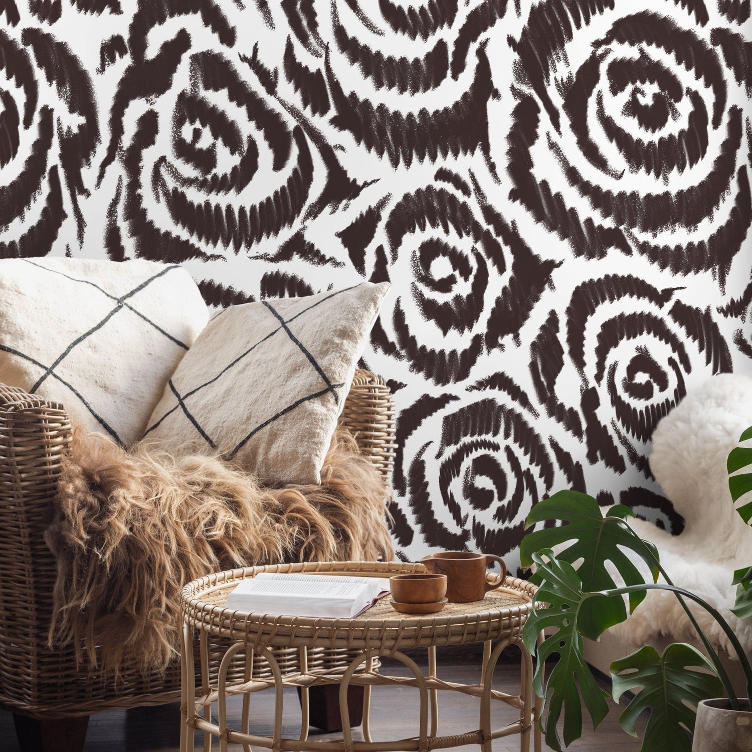 Abstract Floral Swirls Wallpaper - C660 - WallTrend