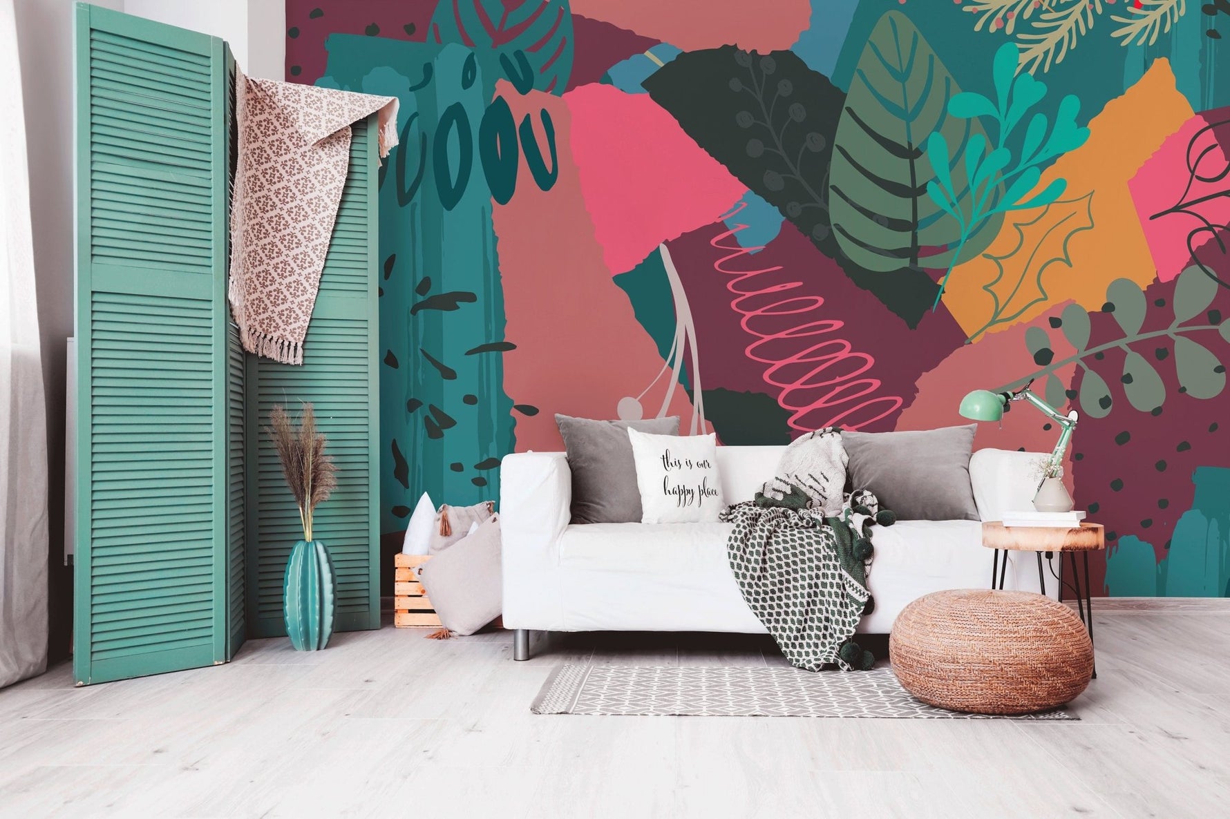 Abstract Foliage Mix Wallpaper - B438 - WallTrend