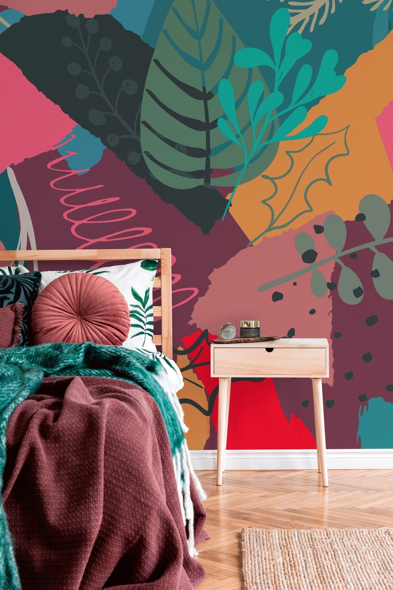 Abstract Foliage Mix Wallpaper - B438 - WallTrend