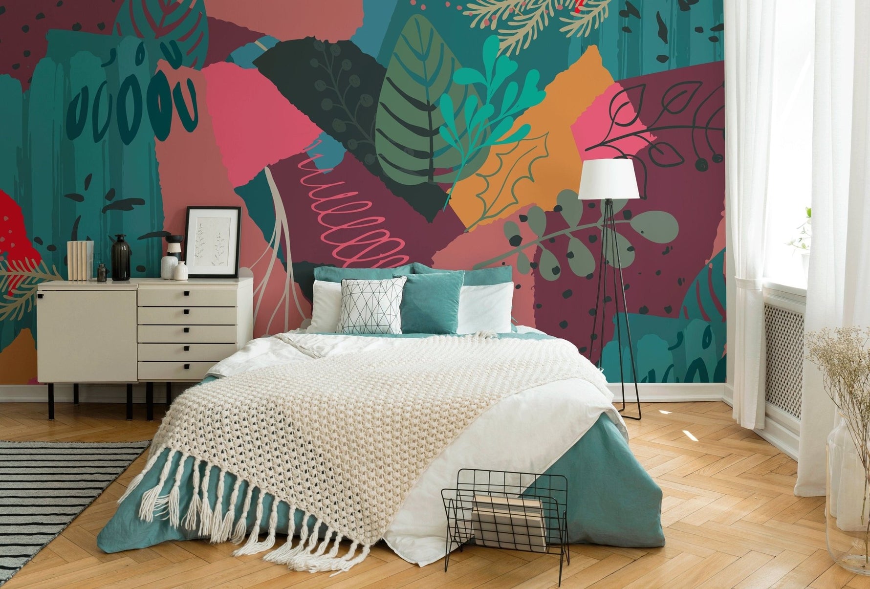 Abstract Foliage Mix Wallpaper - B438 - WallTrend