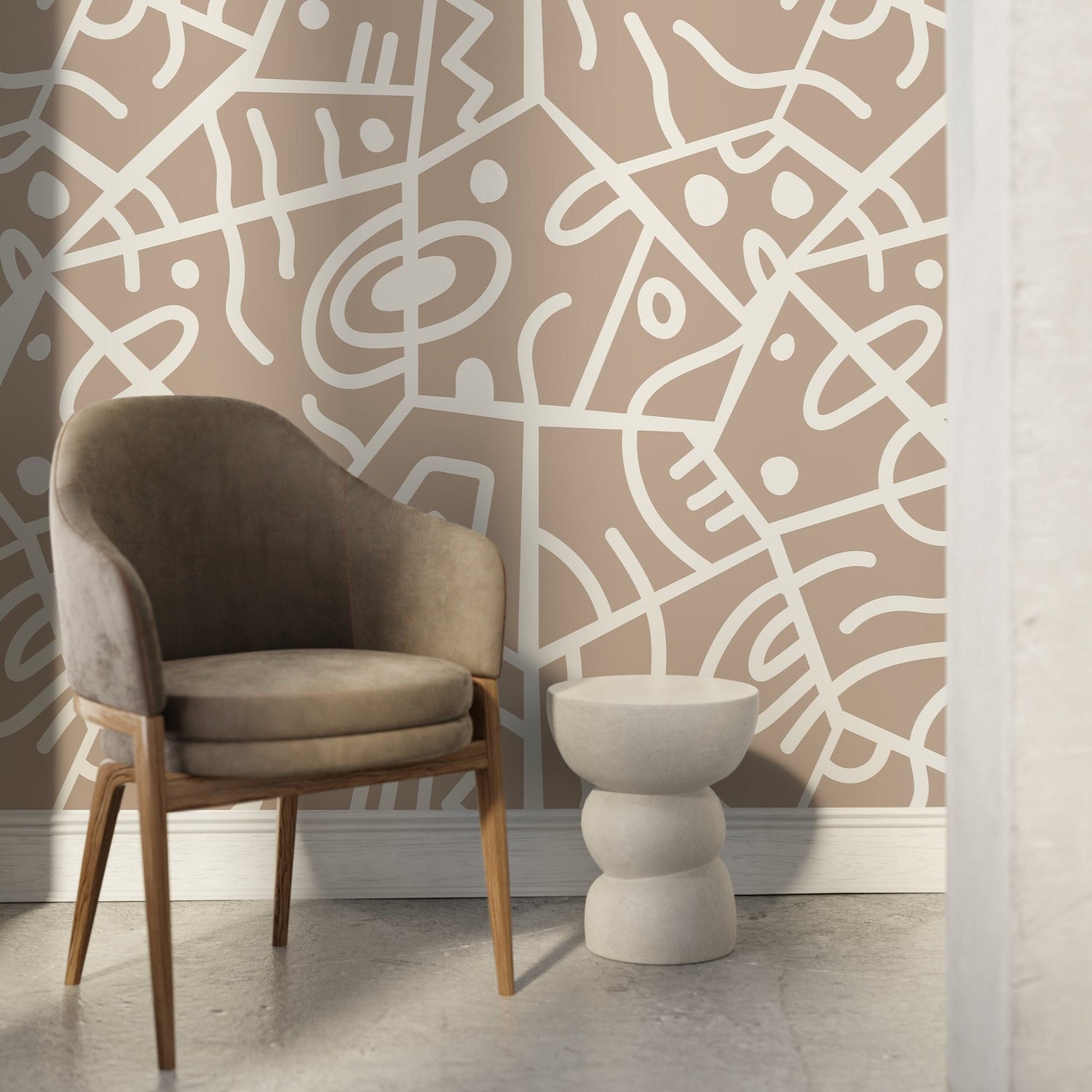 Abstract Geometric Doodles Wallpaper - D552 - WallTrend