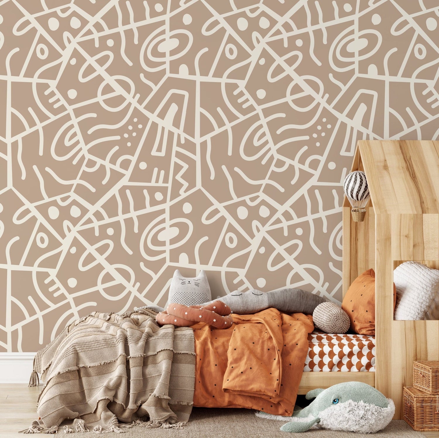 Abstract Geometric Doodles Wallpaper - D552 - WallTrend