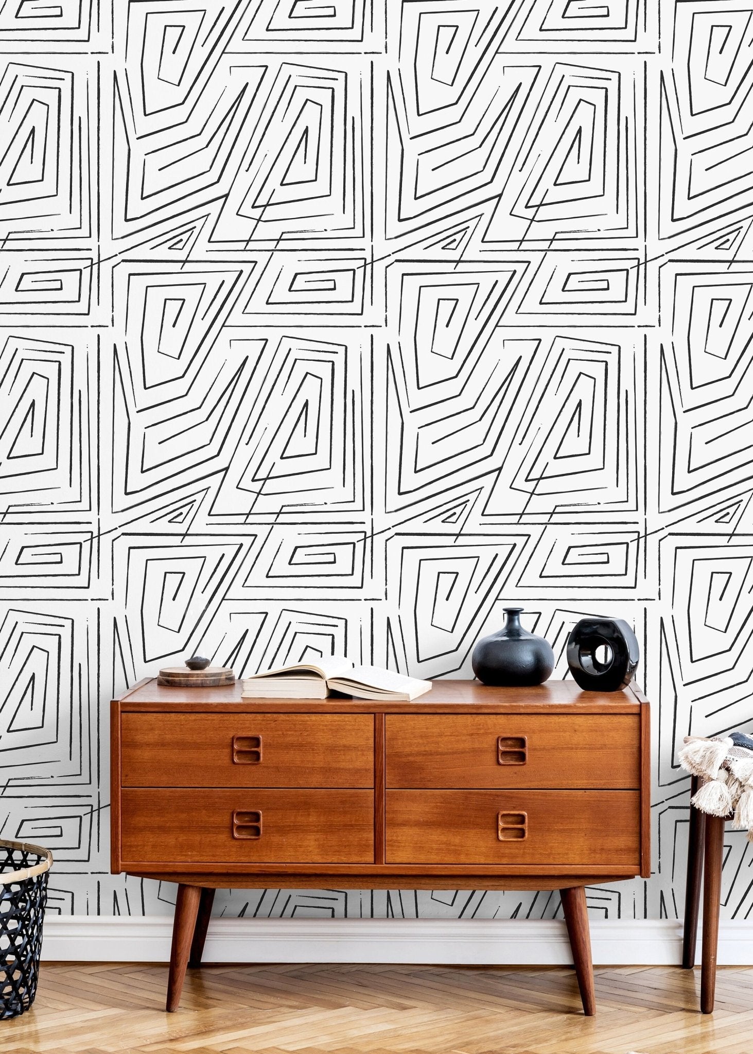 Abstract Geometric Maze Wallpaper - C528 - WallTrend