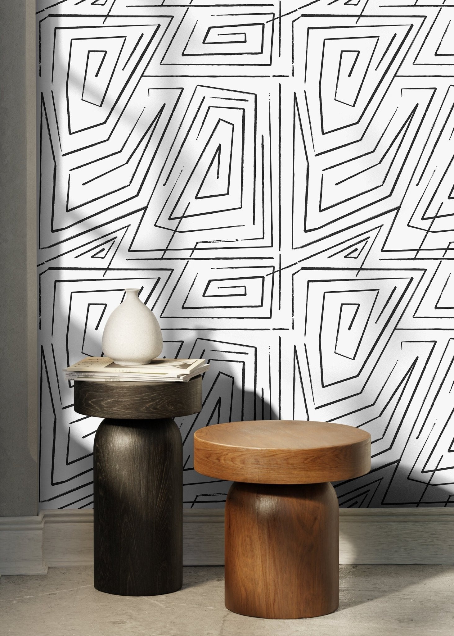 Abstract Geometric Maze Wallpaper - C528 - WallTrend