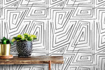 Abstract Geometric Maze Wallpaper - C528 - WallTrend