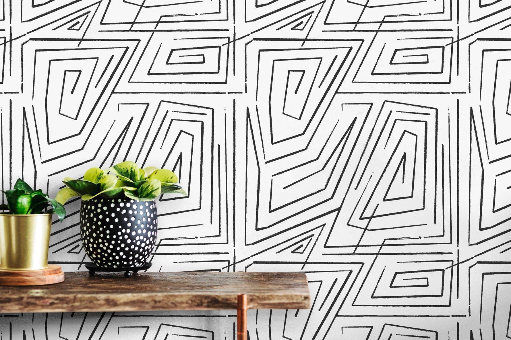 Abstract Geometric Maze Wallpaper - C528 - WallTrend