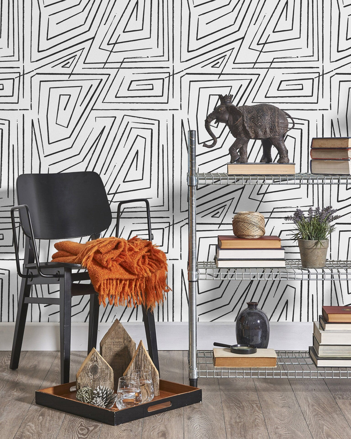 Abstract Geometric Maze Wallpaper - C528 - WallTrend