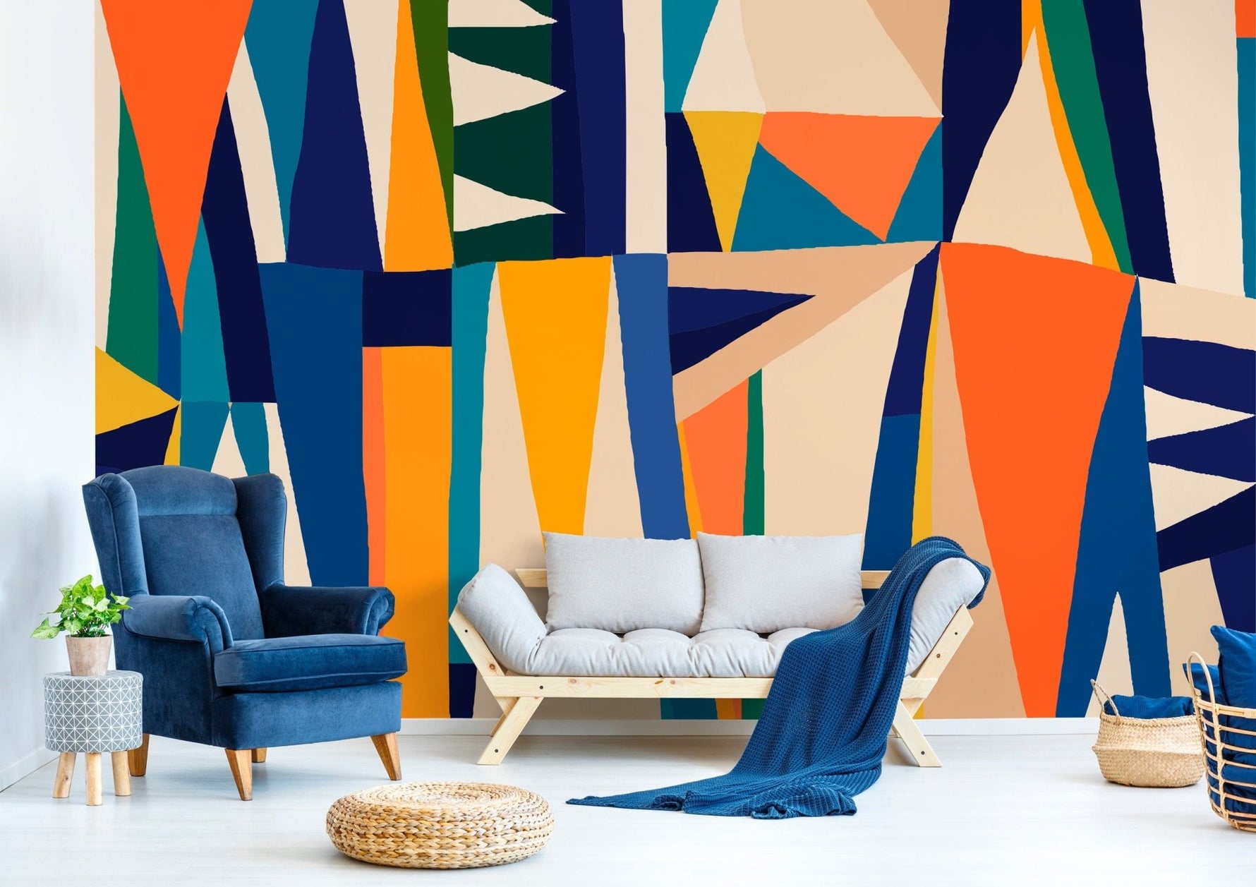 Abstract Geometric Shapes Wallpaper - B891 - WallTrend