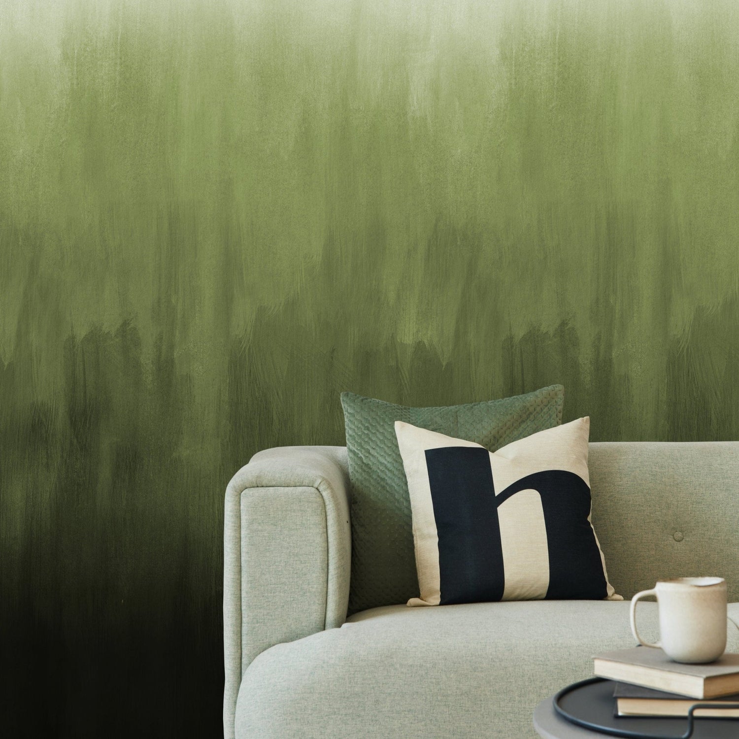 Abstract Green Brushstrokes Wallpaper - X160 - WallTrend