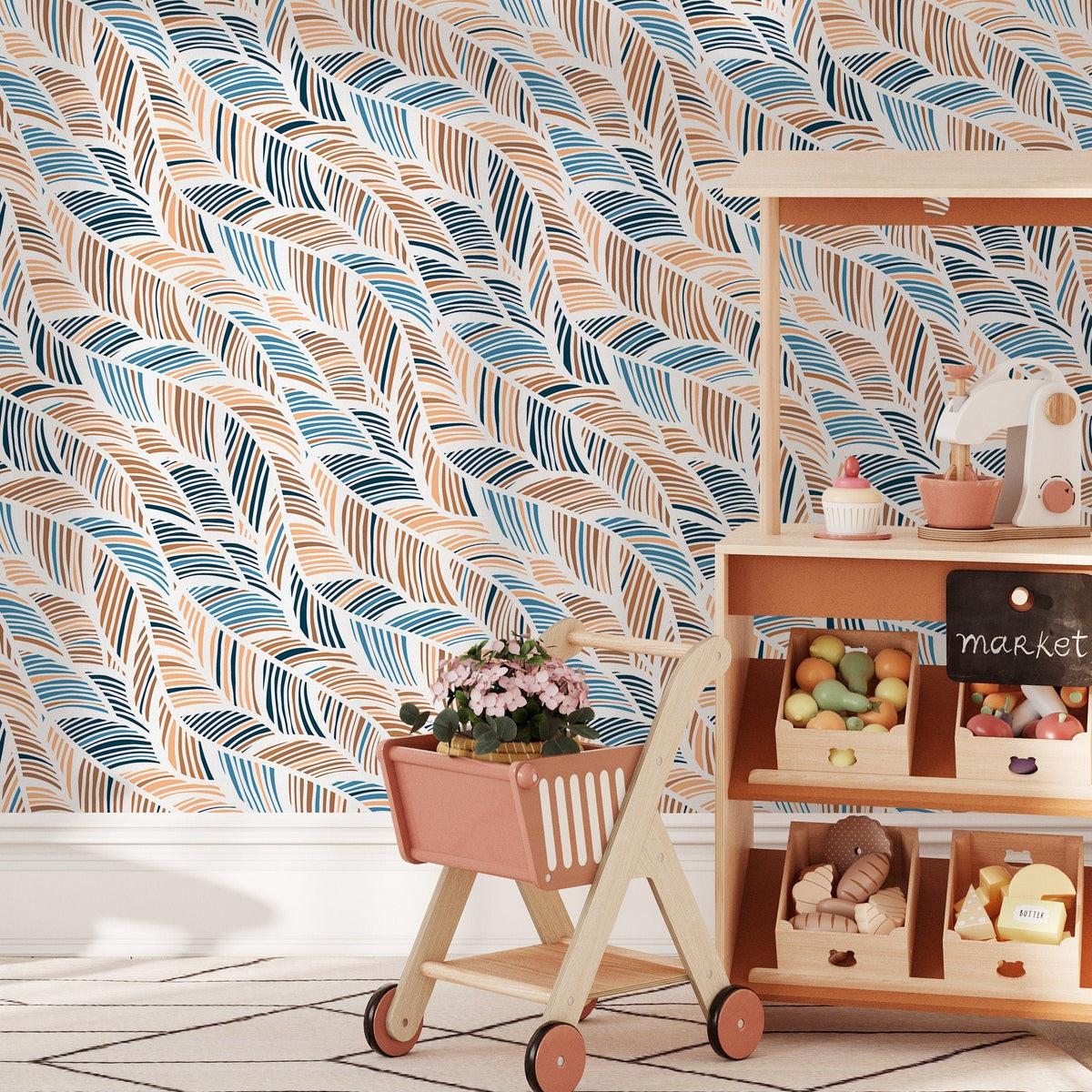 Abstract Herringbone Pattern Wallpaper - B239 - WallTrend