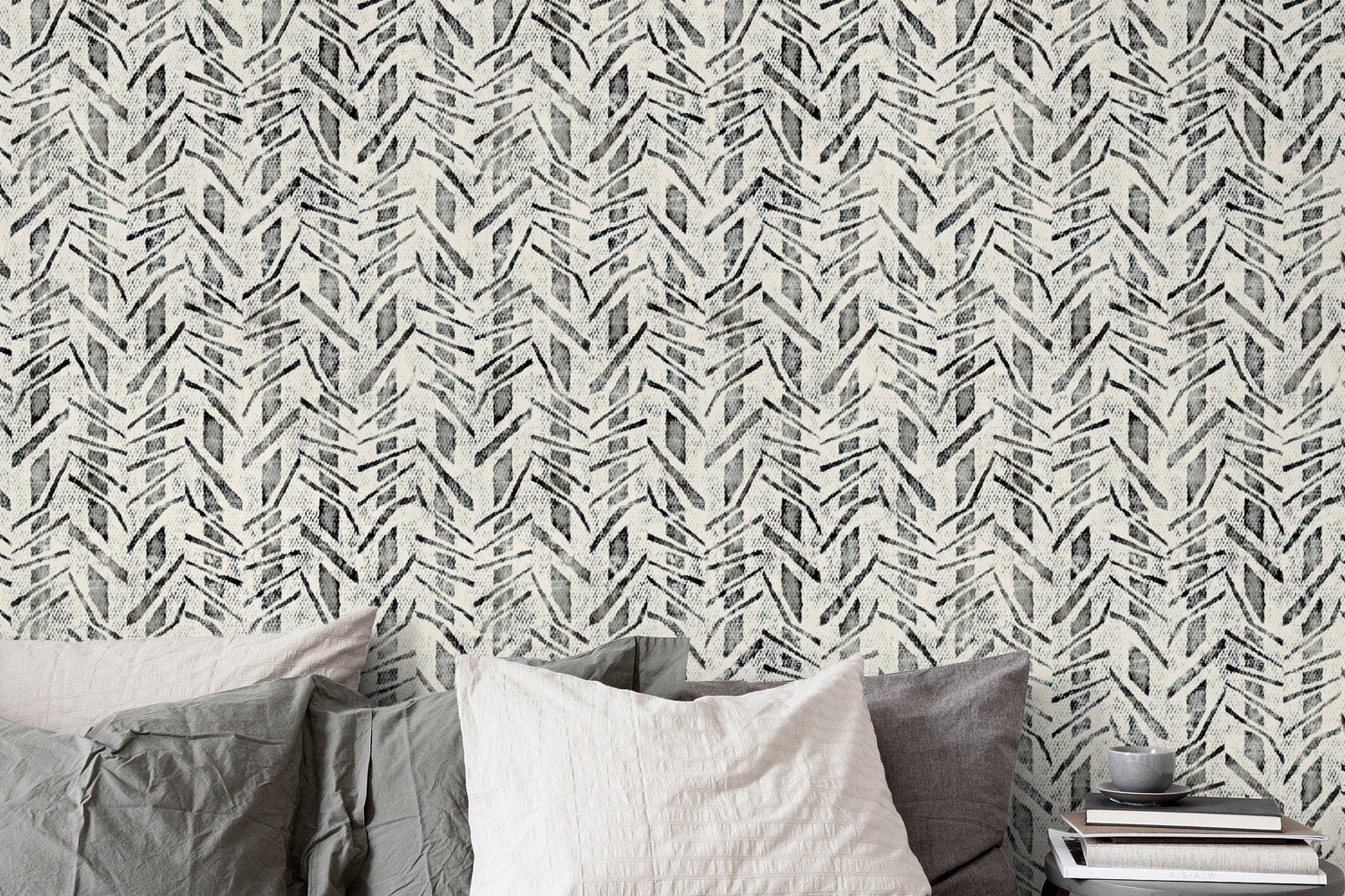 Abstract Herringbone Wallpaper - B400 - WallTrend