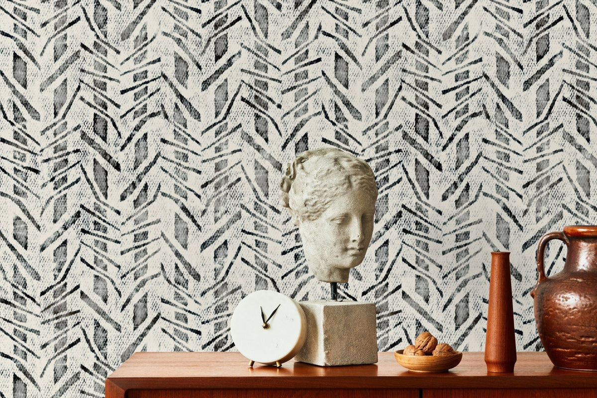 Abstract Herringbone Wallpaper - B400 - WallTrend