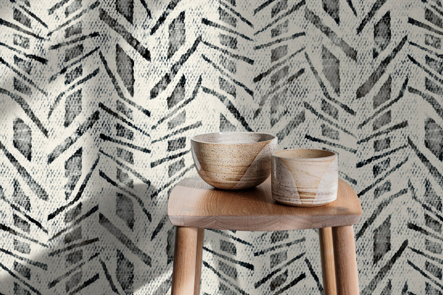 Abstract Herringbone Wallpaper - B400 - WallTrend