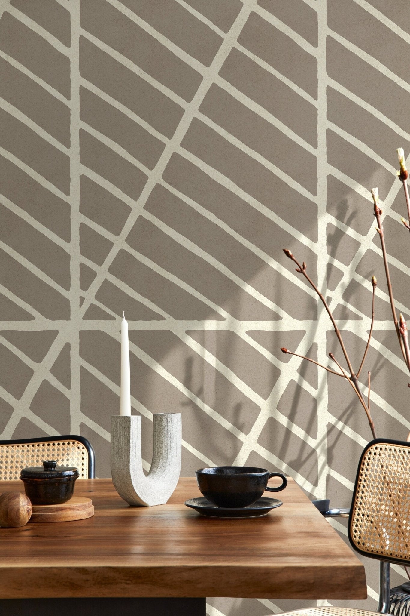 Abstract Herringbone Wallpaper - D327 - WallTrend