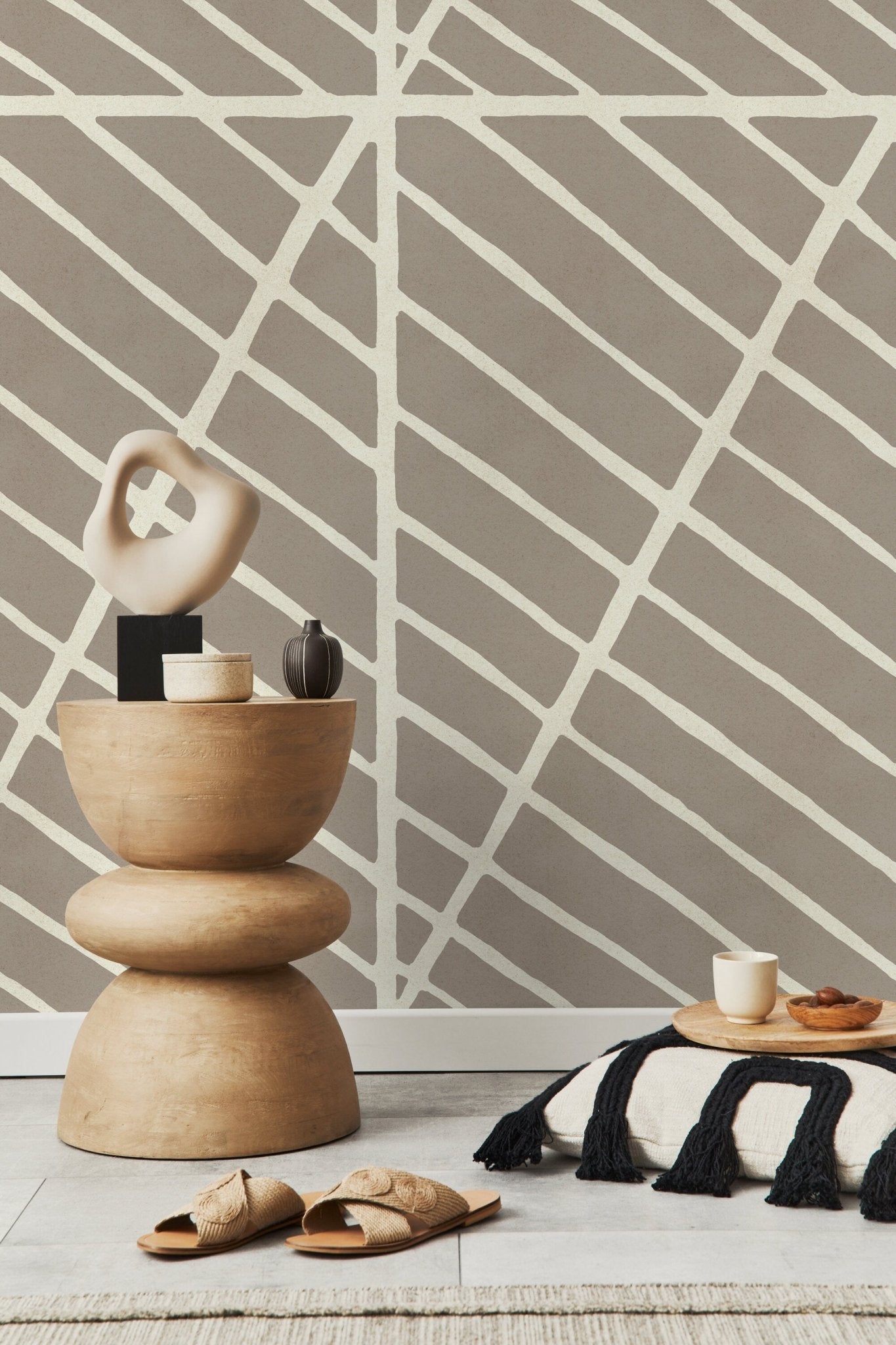 Abstract Herringbone Wallpaper - D327 - WallTrend