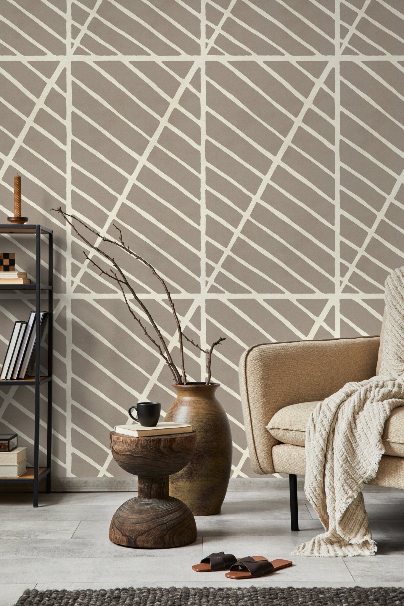 Abstract Herringbone Wallpaper - D327 - WallTrend