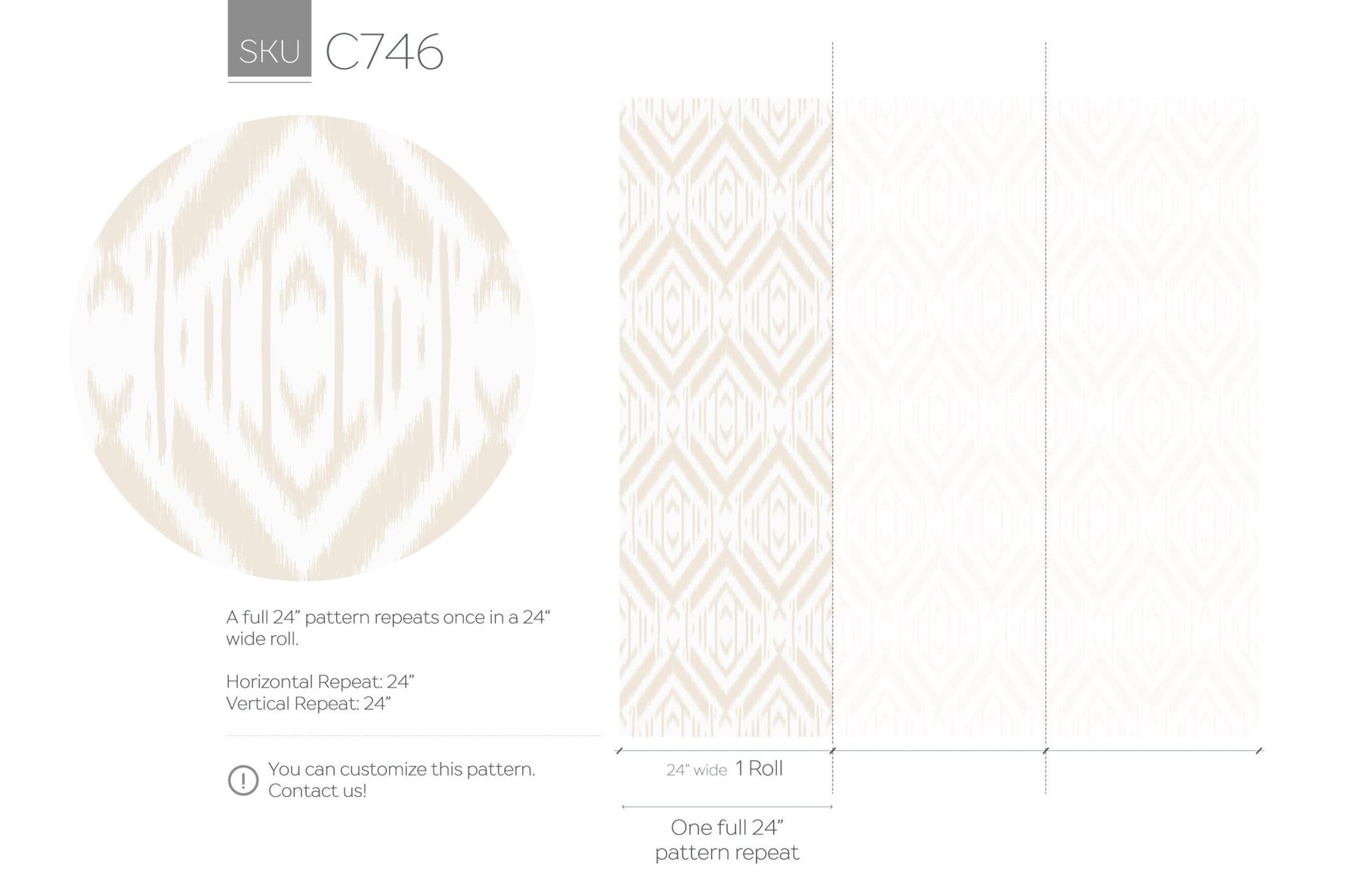 Abstract Ikat Diamond Wallpaper - C746 - WallTrend