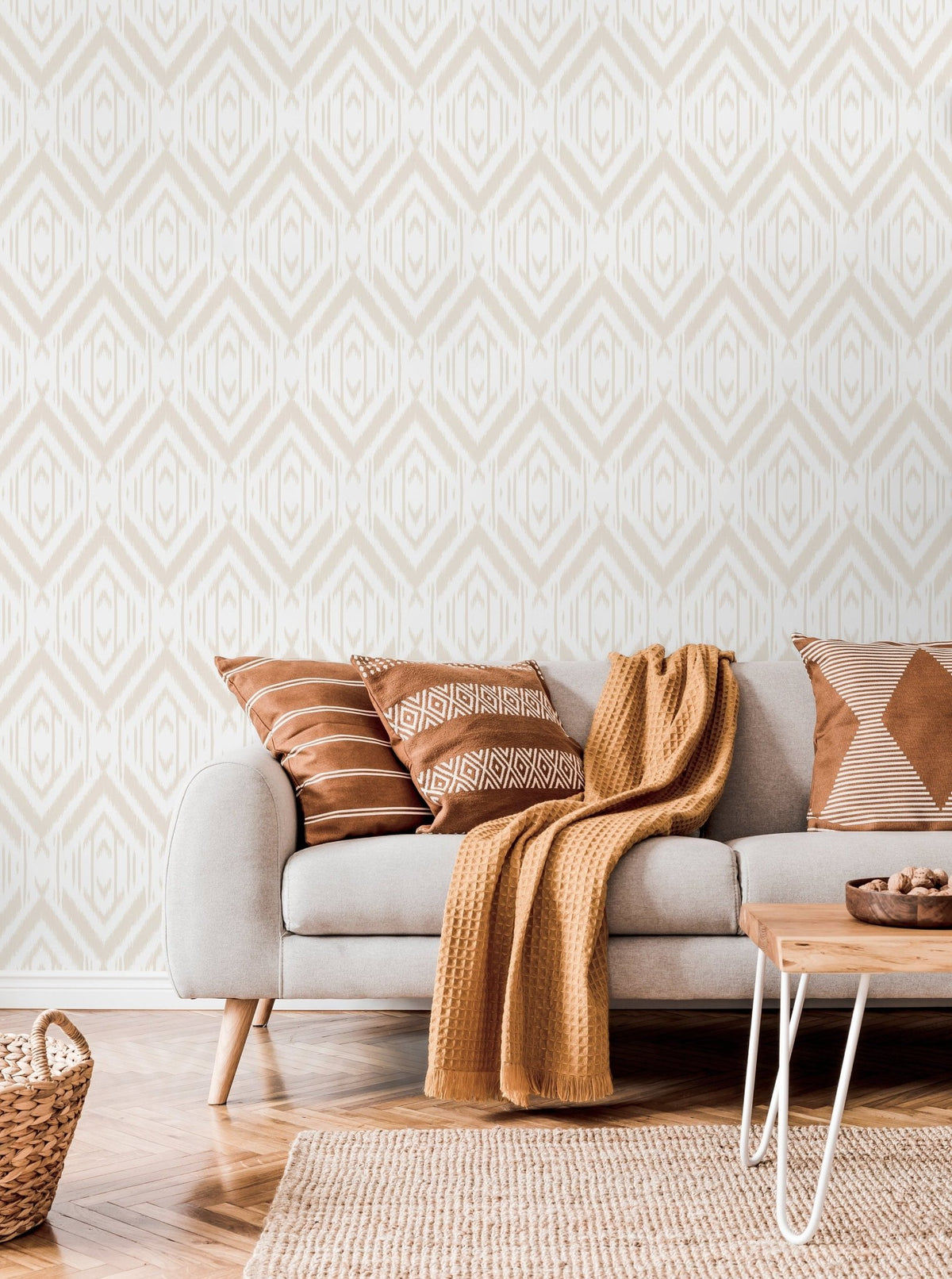 Abstract Ikat Diamond Wallpaper - C746 - WallTrend