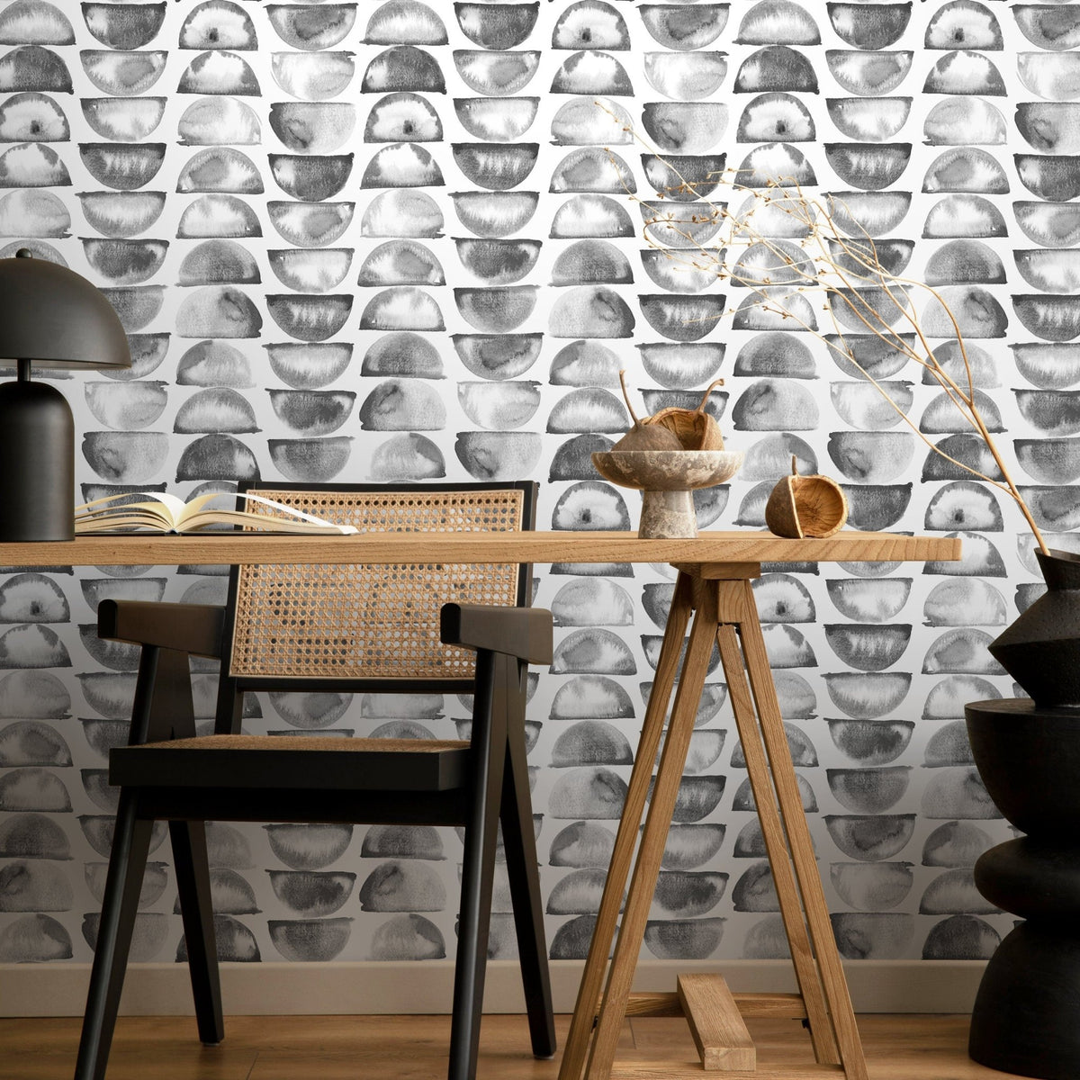 Abstract Ink Splotches Wallpaper - A348 - WallTrend