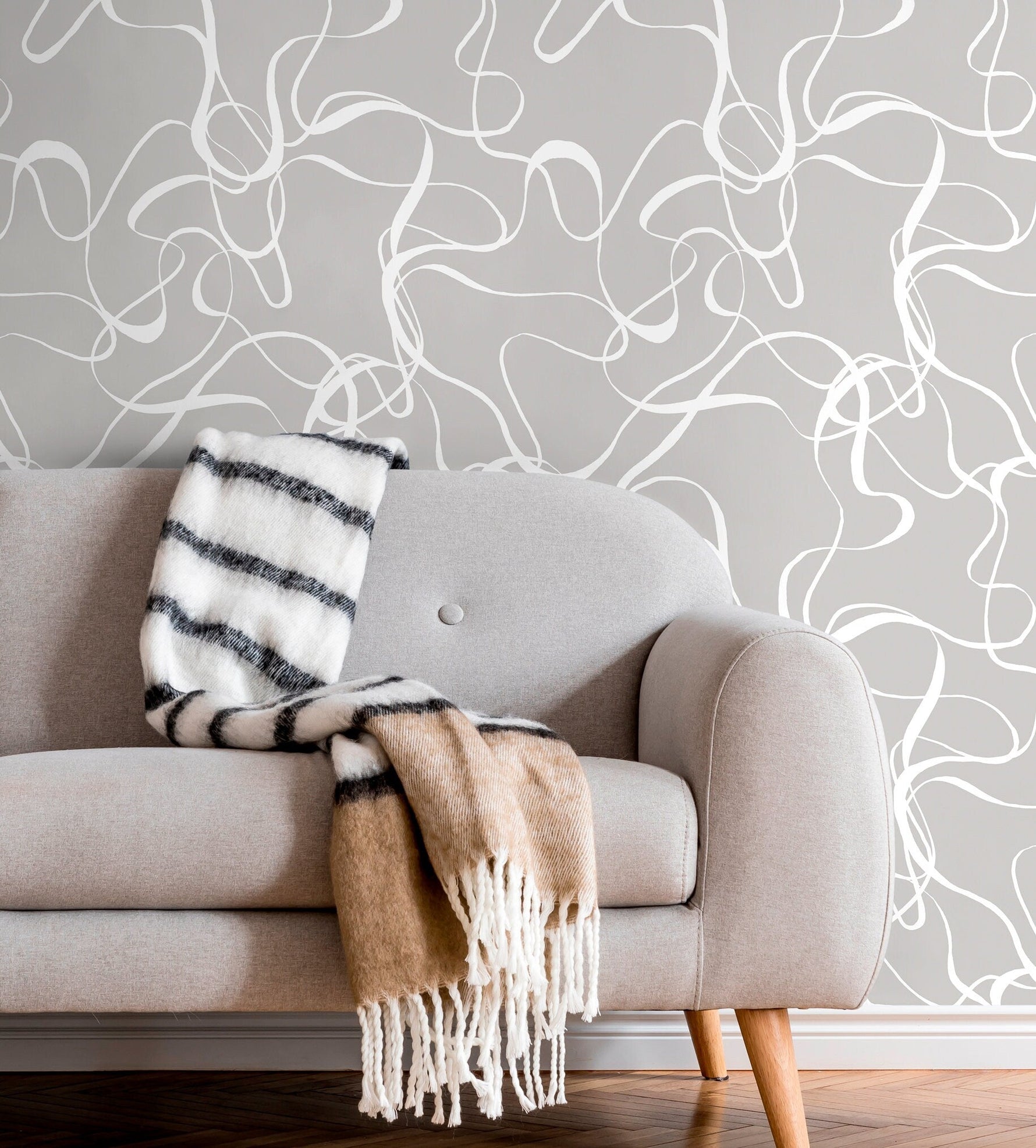 Abstract Ink Swirls Wallpaper - SKU C661 - WallTrend