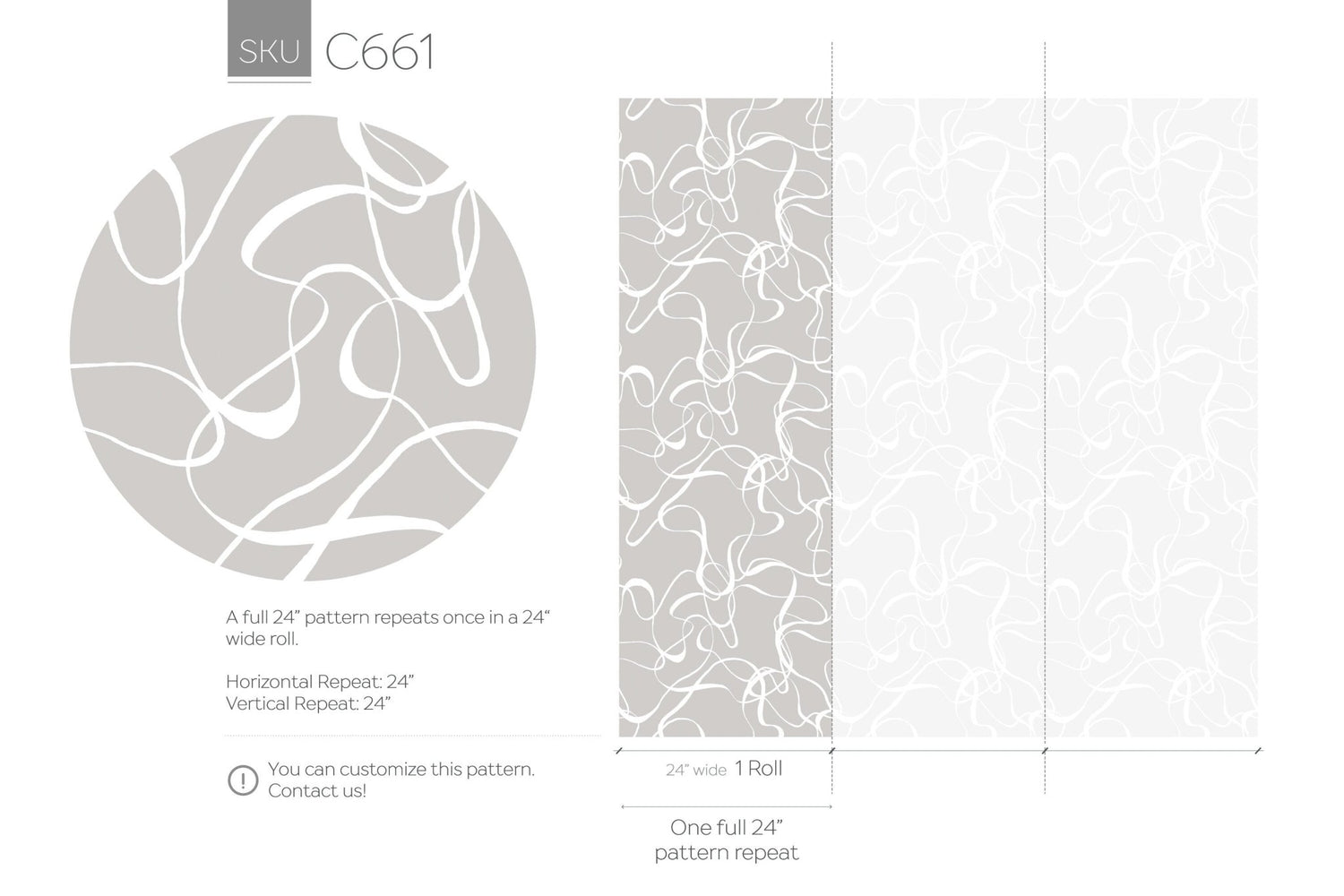 Abstract Ink Swirls Wallpaper - SKU C661 - WallTrend