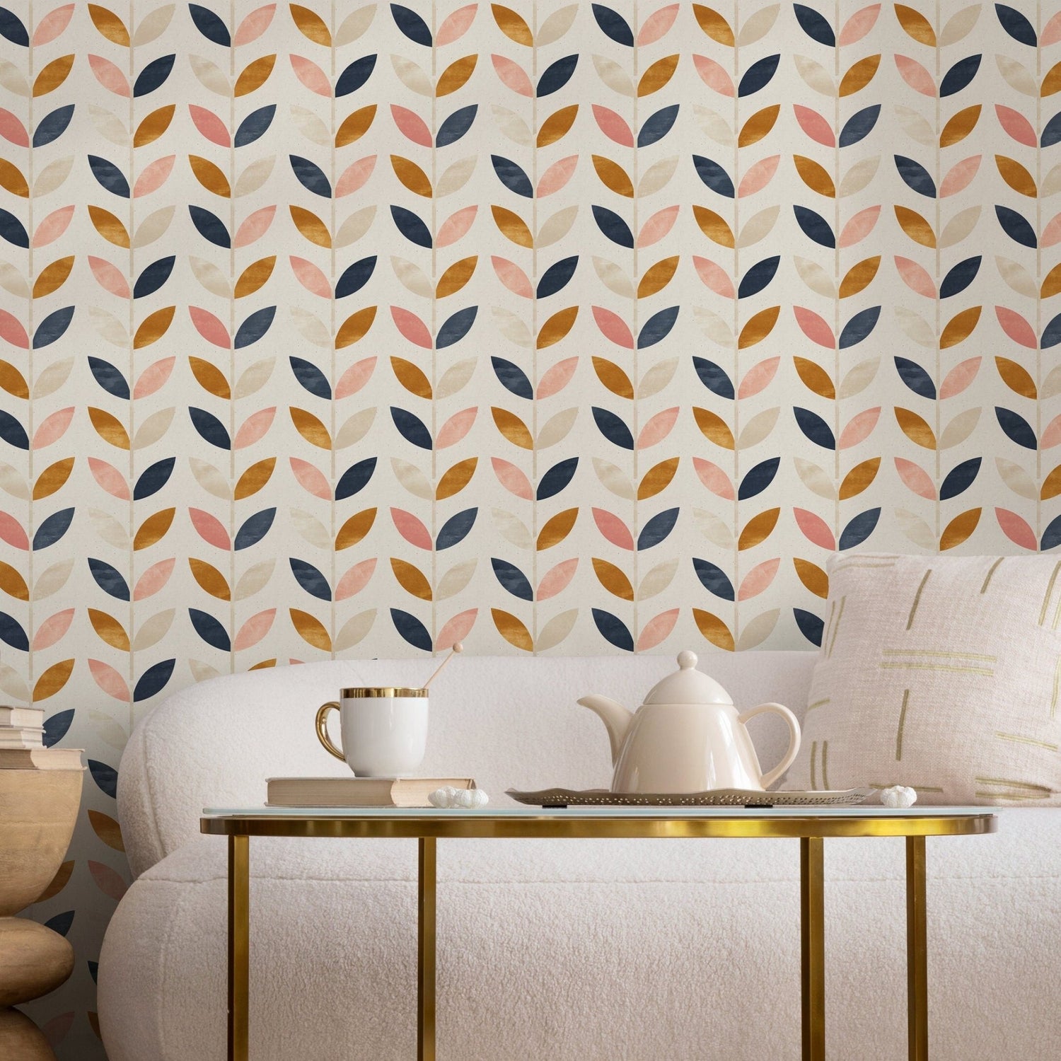 Abstract Leaf Pattern Wallpaper - A096 - WallTrend